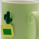 Asmwo Creative Ceramic Light Green Cactus Coffee Mug with Stainless Spoon and lid 13 oz Cactus Mug Set Perfect Container for Juice Coffee Water Tea